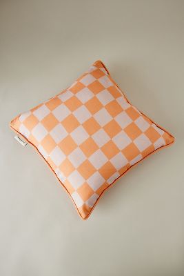 Coussin à carreaux orange Arley